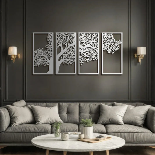 4 Qul Tree Islamic Wall Art ā 4 Frame Set